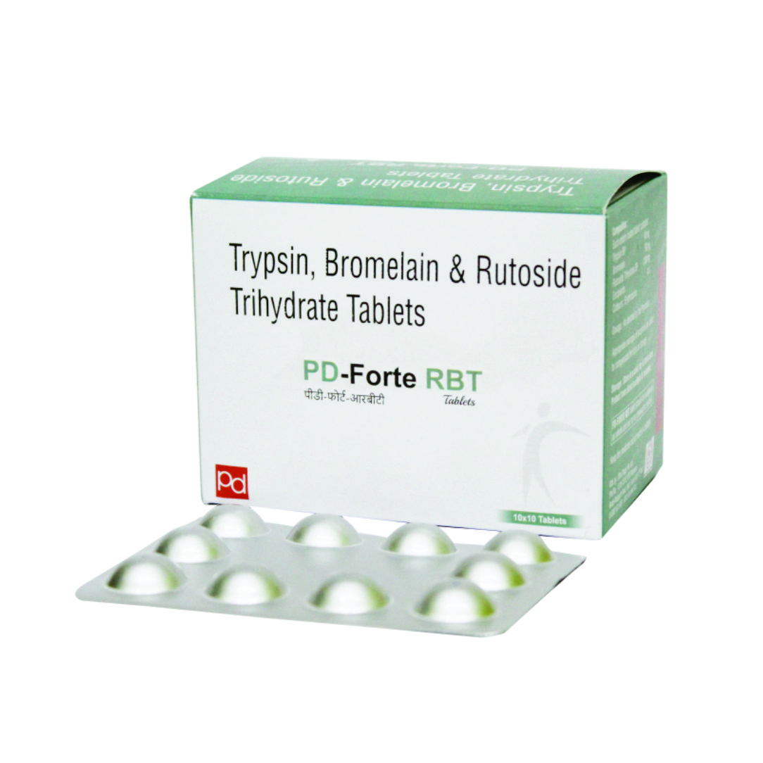 Trypsin -  48 MG, Bromelain 90 MG, Rutoside 100 MG (Alu Alu) (PD FORTE-RBT)
